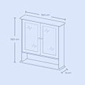 Miniatyrbillede 5 af 5: Rootz Mirror Cabinet - Badeværelsesskab - Vægskab - Rumbesparelsesopbevaring - 13 x 56,5 x 58,5 cm - Grå MDF