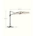 Miniatyrbillede 7 af 9: Rootz Cantilever Parasol - Beige Paraply - Solskærm - 240 g/m² polyesterstof - Ø 3m x 2,5m - Udendørs havemøbler