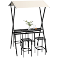 Miniatyrbillede 9 af 9: Rootz Outdoor Rattan Bar Møbelsæt - Patio Bar Sæt - Have Bar Sæt - Holdbar og vejrbestandig - Komfortable siddepladser - Stilfuldt design - 147 cm x 1