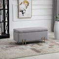 Pikkukuva 2 / 6: Rootz Storage Chest - Upholstered Bench - Storage Chest Bench - Storage Space - Light Grey