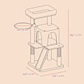 Miniatyrbillede 6 af 6: Rootz Cat Scratching Post - Cat Tree - Scratch Tower - Sisal indpakket - 48 x 48 x 96 cm