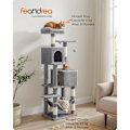 Miniatyrbillede 3 af 9: Rootz Cat kradsestolpe - Kattetræ - Kradse - Spånplade - Plys - Sisal - 49cm x 40cm x 155cm