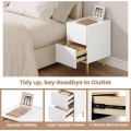 Miniatyrbillede 5 af 8: Rootz Modern Sengebord - Natbord, Opbevaringsenhed - Rigelig opbevaring, Holdbart design, Beskyttelsesfunktioner - MDF, Metal - 25x51x40 cm