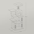 Miniatyrbild 5 av 5: Rootz Cat Scratching Post - Cat Tree - 143 cm High Scratch Tower - Mjukt plyschskydd - 55 x 45 x 143 cm