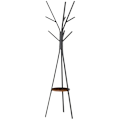Miniatyrbild 1 av 6: Rootz klädhängare - Scandi Design - Klädställ - MDF-trä - Väskor Halsdukar - 7 klädkrokar - Metallram - Svart + Brun - 45L x 45W x 180H cm