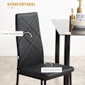 Miniatyrbild 6 av 10: Rootz Set med 4 matsalsstolar - Köksstolar - Modern design - Optimalt stöd - Maximal komfort - Hållbar och robust - 41cm x 50cm x 97cm - Svart