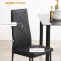 Miniatyrbillede 6 af 10: Rootz sæt med 4 spisestuestole - Køkkenstole - Moderne design - Optimal støtte - Maksimal komfort - Holdbar og robust - 41 cm x 50 cm x 97 cm - Sort