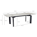 Miniatyrbillede 4 af 6: Rootz Modern Stort spisebord - Rektangulært marmorlook - Udtrækkeligt bord - Plads til 10 - 180-240 cm x 95 cm x 77 cm