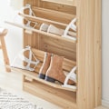 Miniatyrbillede 9 af 9: Rootz skoskab - Bambus skostativ - Skoopbevaring - Vippelås - 60 cm x 118 cm x 24 cm - Elegant design - Modstandsdygtig over for skimmelsvamp