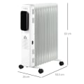 Miniatyrbillede 3 af 7: Rootz Oil Radiator - Bærbar elektrisk radiator - 3 varmeniveauer - 24-timers timing Elektrisk opvarmning - 11 varmeplader med 4 ruller - Hvid - 50,5 x