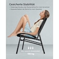Pikkukuva 5 / 9: Rootz 3-osainen setti ulkokalusteet - patiosetti - puutarhatuolit - PE-materiaali - jauhemaalattu teräs - suuri pöytä - kevyt - helppo koota - muste m