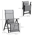 Miniatyrbillede 3 af 8: Rootz liggestol - Zero Gravity stol - Solseng - Liggestol - Havestol - 9 stillinger Justerbar - Vægtløs liggestol - Sort/Grå - 70 x 65 x 111 cm