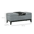 Miniatyrbillede 3 af 5: Rootz Bænk - Bænksæde - Stue - Soveværelse - Entré - Linnedlignende polyester - Skum - Mørkegrå + Sort - 107 cm x 50 cm x 44 cm