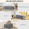 Miniatyrbild 6 av 10: Rootz Vadderad sängbänk - Förvaring Ottoman - Fönstersäte - 100 % polyester - Eucalyptus träram - 116cm x 41cm x 40,5cm