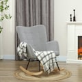 Pikkukuva 2 / 10: Rootz keinutuoli, lastenhuoneen tuoli - Rentouttava nojatuoli - Samettikangas - Ergonominen muotoilu - Pyökki - 98cm x 71cm x 101cm
