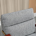 Miniatyrbild 4 av 6: Rootz Fåtölj - Retrodesign - Accentstol - Hundtandsmönster - Linnepolyester - Träelement - Fjäderkärna - Svart + Vit - 72L x 81,5W x 87,5H cm
