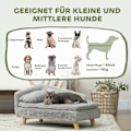 Miniatyrbild 7 av 11: Rootz Dog Sofa - Pet Couch - Caninsäte - Mjuk plyschkomfort - 70 x 42,5 x 38,5 cm grå