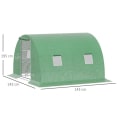 Miniatyrbillede 3 af 7: Rootz Drivhus - Poly Drivhus - Walk-in Poly Tunnel - Med 4 vinduer - Frostbeskyttelse - Mørkegrøn - 3L x 3W x 2H m
