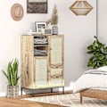Pikkukuva 8 / 11: Rootz -säilytyskaappi - joustavat rintakehät - laatikot - säädettävät hyllyt - rottinki -ovet - helppo puhdistus - 80w x 40d x 120h cm