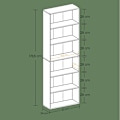 Miniatyrbillede 4 af 6: Rootz 6 -trins boghylde - Standregal - Display -hylde - Skandinavisk stil - Rumbesparende - 24 cm x 60 cm x 178,5 cm