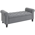 Miniatyrbillede 10 af 10: Rootz polstret sengebænk - Fløjlsbænk - Opbevaringsbænk - Elegant design - Rigelig opbevaring - Komfortable siddepladser - 126 cm x 48,5 cm x 57 cm -