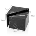 Miniatyrbillede 4 af 6: Rootz sofabordssæt med 2 - Monobloc borde - Sort højglans marmorlook - Elegant & pladsbesparende design - 50 cm x 50 cm x 41,5 cm & 46 cm x 46 cm x 36