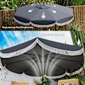 Miniatyrbillede 6 af 10: Rootz Ø269CM Parasol - Garden Sunshade - Balkonskærm - UPF 30+ UV -beskyttelse - Ø2.69m x 2,38m - Grå