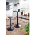 Miniatyrbillede 6 af 6: Rootz barstol grå ruskind skammel uden ryglæn 58 - 79 cm - Køkkentaburet stof - metal 100kg - Design barstol counter skammel roterende bistro taburet