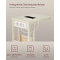 Pikkukuva 4 / 7: Rootz Cream White -sivupöytä - Yöpöytä - Yöpöytä - Lastulevy ja teräs - 30 cm x 40 cm x 62 cm - Kaapelinhallinta - Kevyt 4,1 kg