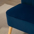 Pikkukuva 5 / 5: Rootz Sohva - Retro Design - 2 istuttava sohva - Puiset jalat - samettinen polyesteri - Sininen - 117cm x 56,5cm x 77cm