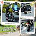 Miniatyrbillede 7 af 10: Rootz 3 i 1 Dog Buggy - Pet Car Seat - Foldbar bærer - Letvægtsdesign - 83 cm x 61 cm x 103 cm, blå, sølv