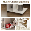 Miniatyrbillede 4 af 10: Rootz sidebord - C -formet serveringsbil - mobilarrangør - 4 hjul - effektiv opbevaring - 40 x 30 x 69 cm, robust spånplade, hvid