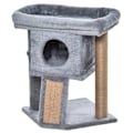Pikkukuva 1 / 11: Rootz Cat Tree - Kissapuu juutilla raaputusmatolla - Riippuva pallo - Raaputustaulu - Kissakalusteet ovireiällä - Lemmikkien kalusteet - Vaaleanharmaa