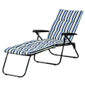 Pikkukuva 6 / 6: Rootz Sun Lounger Foldble Deck -tuoli - Rantatuoli - Ulkokappale - 6 -aseman mukavuus - 153 cm x 58,5 cm x 89cm