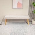Miniatyrbillede 9 af 10: Rootz polstret bænk - Soveværelsesbænk - Vinduessæde - Tyk polstring - Imiteret linned - Ben i naturtræ - 120 cm x 41 cm x 43 cm