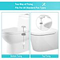 Miniatyrbillede 6 af 9: Rootz Soft Close toiletlåg - D Shape Badeværelsessæde - Quick Release Funktion - Antibakteriel beskyttelse - 41-46cm x 36cm - Hvid