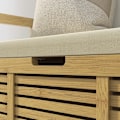 Miniatyrbillede 4 af 7: Rootz Skostativ med opbevaringsplads - Skobænk - Blødt sæde - Bambus - Naturlig - 100x40x60 cm