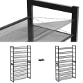 Miniatyrbillede 4 af 9: Rootz Skostativ med 8 niveauer - Sæt med 2 stabelbare 4-lags skoopslag - Metal skoopbevaring med justerbare mesh hylder - Sort