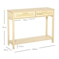 Miniatyrbild 7 av 9: Rootz Console Table - Side Table - Bedroom Console Table - 2 Drawers - Sideboard Entrance - 100 x 30 x 76 cm