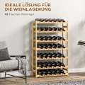 Miniatyrbillede 4 af 10: Rootz vinreol - 7-lags vinopbevaring - 42 flasker Kapacitet - Fyrretræ - Bondehusdesign - Lakeret overflade - Spidsbeskyttelse - 63 cm x 25 cm x 102 c
