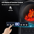 Miniatyrbillede 4 af 9: Rootz Space Heater - El-varmer - 3 tilstande - 10-49°c - Med fjernbetjening - Led Flames Fritstående - Sort - 33,7 x 25,5 x 60,4 cm