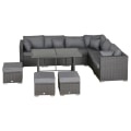 Miniatyrbillede 6 af 7: Rootz Sofasæt - Havemøbelsæt - Hjørnesofa - Armløs sofa - Fodstøtte - Sædesæt i polyrattan - Mørkegrå