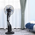 Pikkukuva 6 / 7: Rootz Stand Fan - Water-cooled Stand Fan - Pedestal Fan - Fan With Mist Function - Fog Function - Metal + Silver - Black