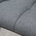 Miniatyrbillede 5 af 7: Rootz Barstol - Sæt med 2 barstol - Retro Design - Højdejusterbar - Imiteret læder - Linnedlook - Grå + Sort - 57,5L x 52,5W x 93-114H cm