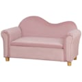 Miniatyrbillede 5 af 6: Rootz børnesofa - To-personers til børn - 3-5 år - Opbevaringsplads - Ramme af naturligt træ - Pink - 84 x 41,5 x 48,5 cm