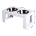 Miniatyrbillede 2 af 11: Rootz foderskål - Hvid - Staal, Mdf - 22,99 cm x 12,01 cm x 10 cm