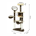 Pikkukuva 2 / 8: Rootz Cat Tree Sisal pilarit - ruskea - lastulevy, kangas, kuitu - 25,59 cm x 19,69 cm x 60,24 cm