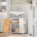 Miniatyrbillede 3 af 6: Rootz vask underskab - Badeværelsesvask - Opbevaring under vask - MDF og gummitræ - Sifon udskæring - Stabilt design - 60 cm x 60 cm x 29 cm