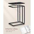 Miniatyrbillede 7 af 7: Rootz Ebony Black Sidebord - Endebord - Natbord - Spånplade Stålkonstruktion - Justerbare fødder - 35cm x 50cm x 56cm