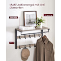 Miniatyrbillede 4 af 8: Rootz væg knagerække med tøjstang - knagerække - Jakkestativ - Spånplade og stål - Greige Sort - 30cm x 65cm x 42cm